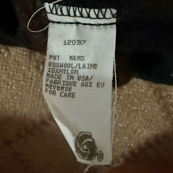 Woolrich Original outerwear wool plaid with green 1/2 zip L - Picture 10 of 10